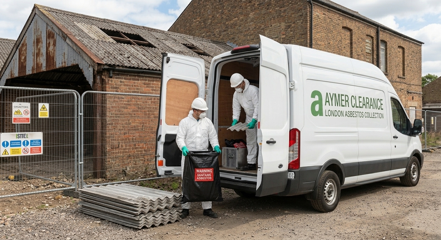 Aymer Clearance collection van ready for asbestos waste collection